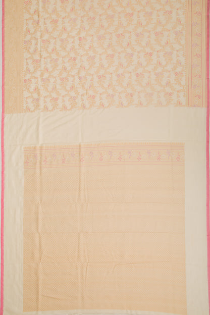 Banarasi Silk Jaal Cream Saree