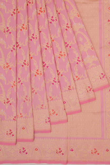 Banarasi Silk Jaal Pink Saree