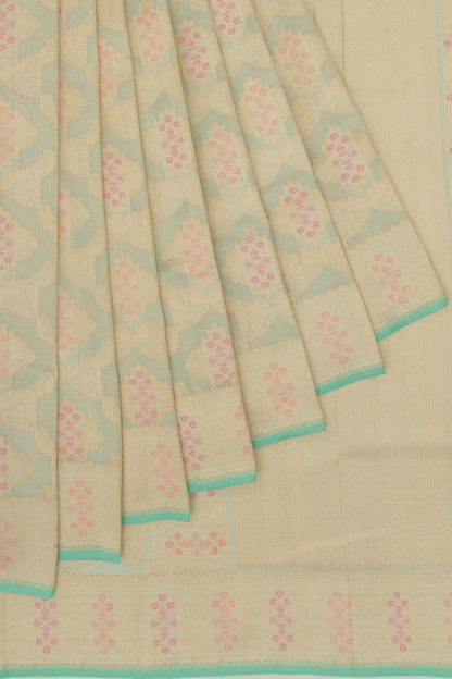 Banarasi Kora Organza Jaal And Butta Green Saree
