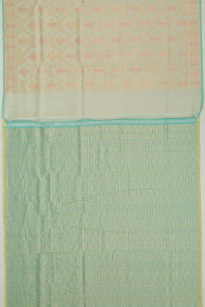 Banarasi Kora Organza Jaal And Butta Green Saree