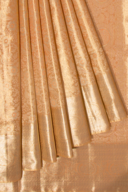 Taranga Kanchi Silk Tissue Brocade Orange Saree