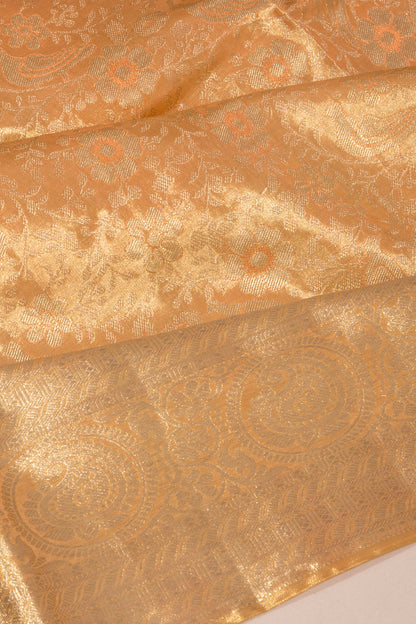 Taranga Kanchi Silk Tissue Brocade Orange Saree