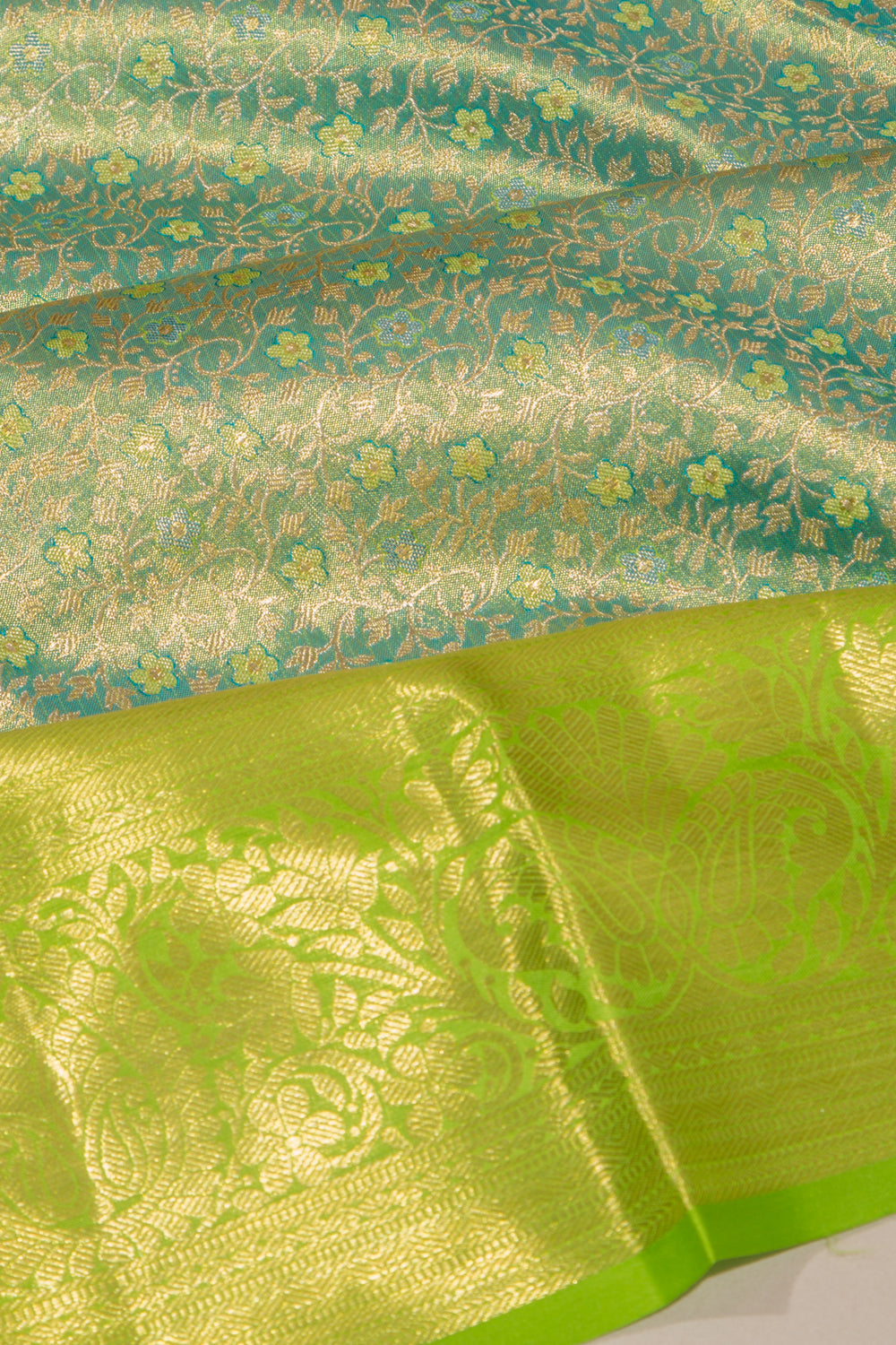 Taranga Kanchi Silk Tissue Brocade Blue Saree