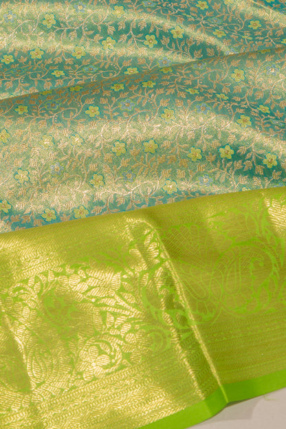 Taranga Kanchi Silk Tissue Brocade Blue Saree