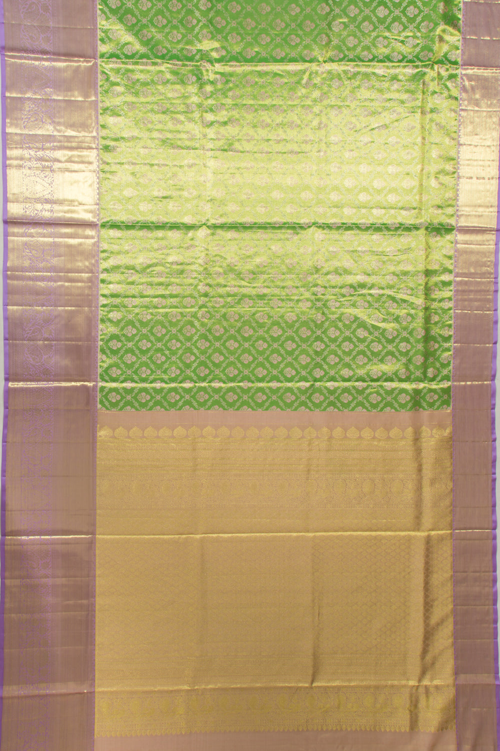 Taranga Kanchi Silk Tissue Jaal And Butta Green Saree