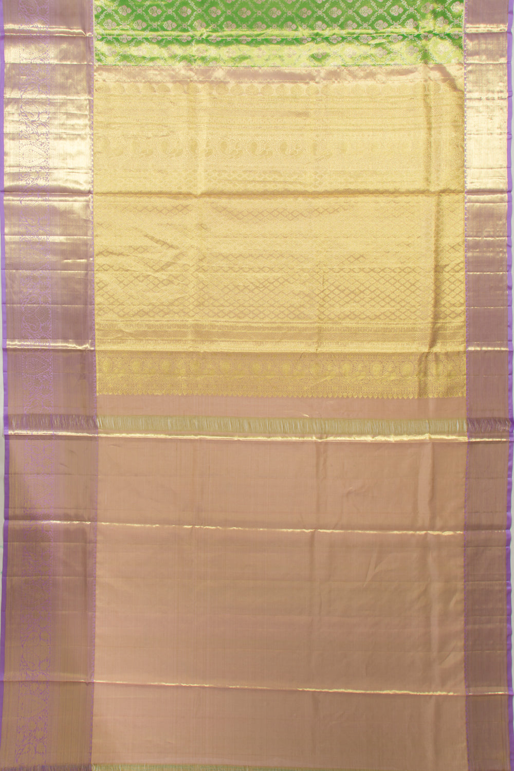 Taranga Kanchi Silk Tissue Jaal And Butta Green Saree