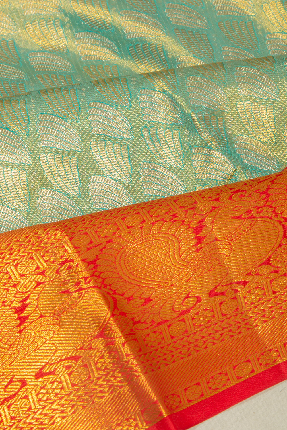Taranga Kanchi Silk Tissue Brocade Sky Blue Saree