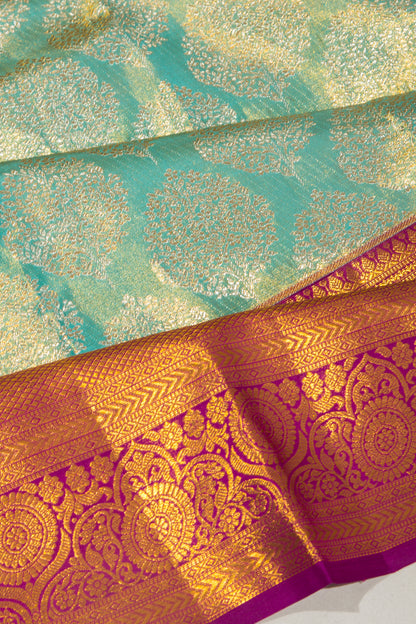 Taranga Kanchi Silk Tissue Brocade Sky Blue Saree