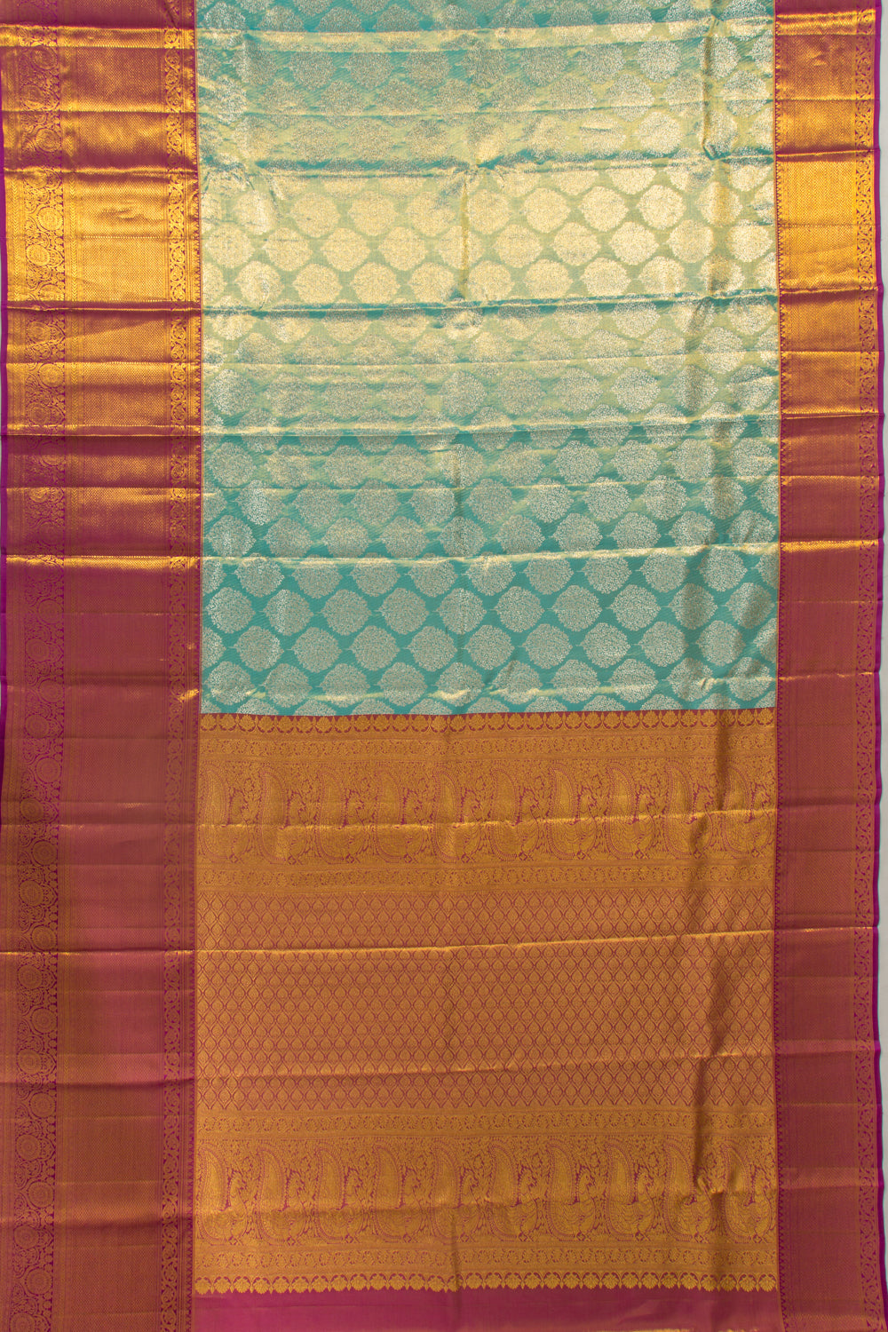 Taranga Kanchi Silk Tissue Brocade Sky Blue Saree