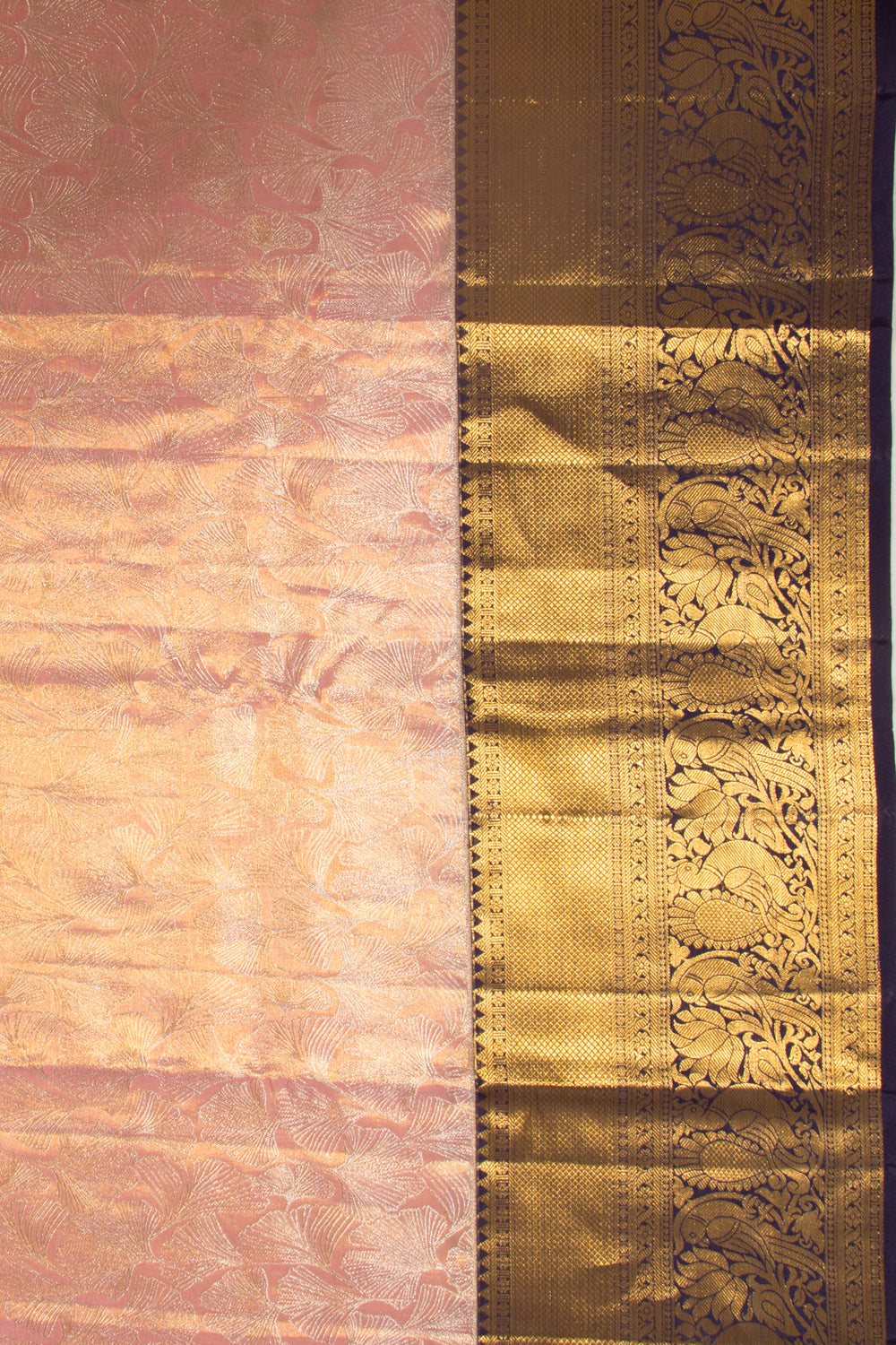Taranga Kanchi Silk Tissue Brocade Peach Saree