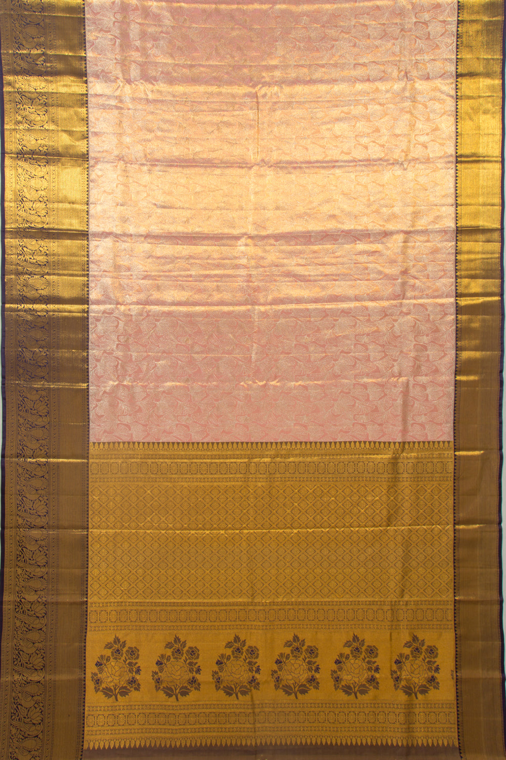 Taranga Kanchi Silk Tissue Brocade Peach Saree