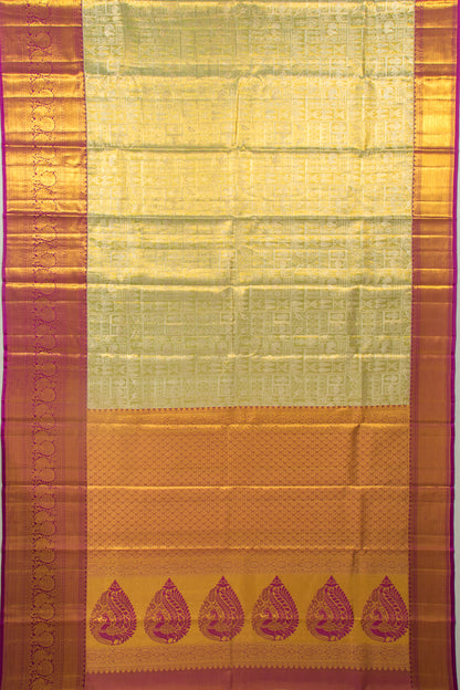 Taranga Kanchi Silk Tissue Brocade Green Saree