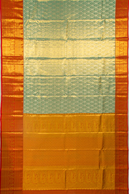 Taranga Kanchi Silk Tissue Brocade Green Saree