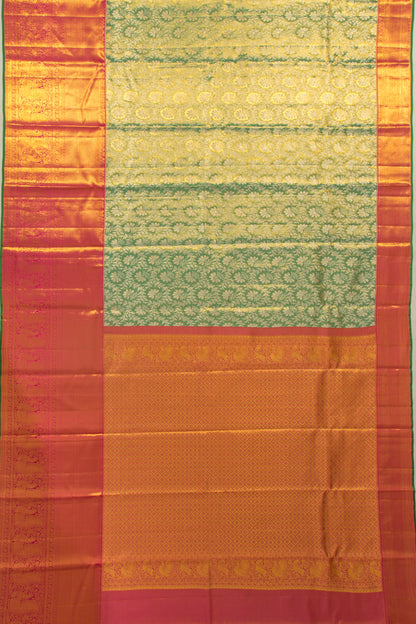 Taranga Kanchi Silk Tissue Brocade Green Saree