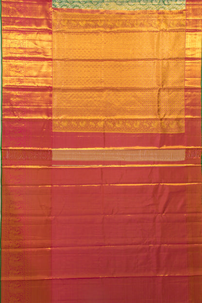 Taranga Kanchi Silk Tissue Brocade Green Saree