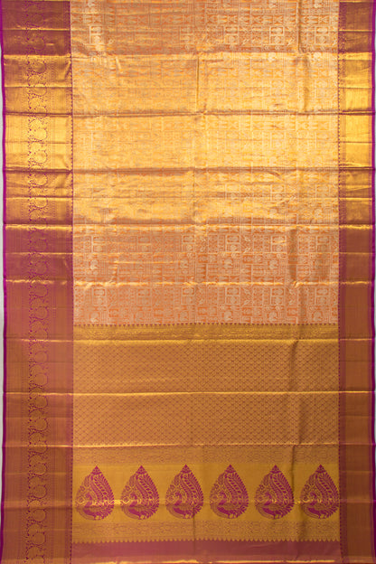 Taranga Kanchi Silk Tissue Brocade Orange Saree