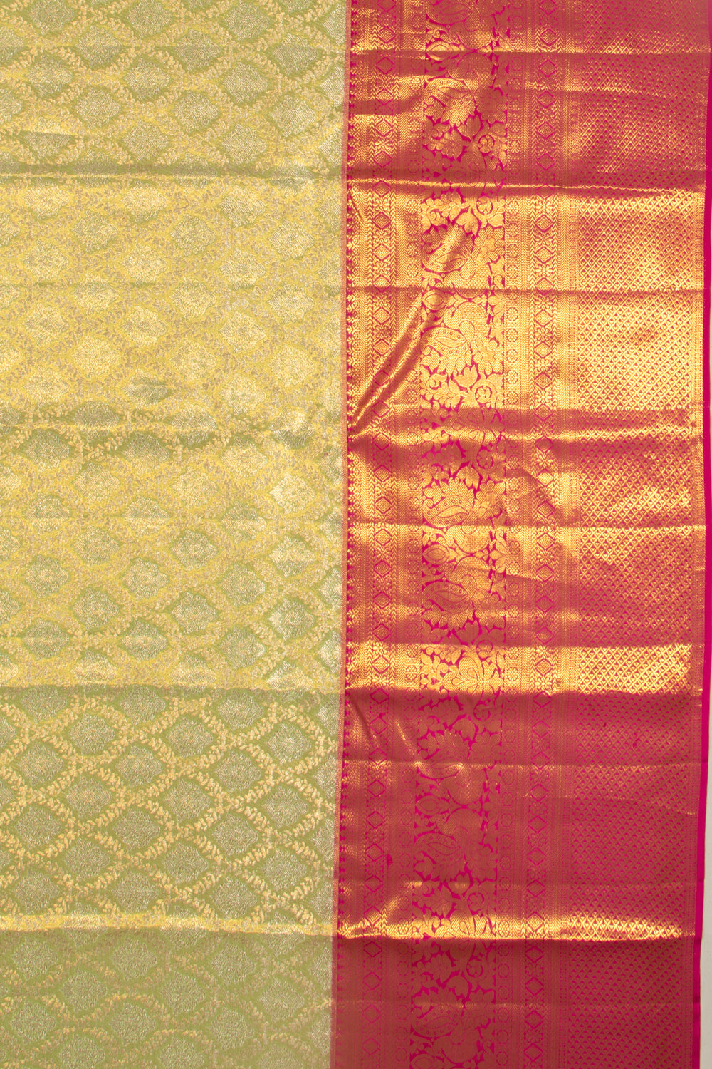Taranga Kanchi Silk Tissue Brocade Green Saree