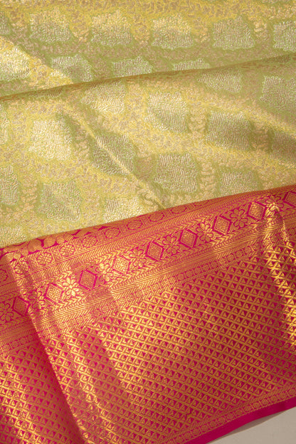 Taranga Kanchi Silk Tissue Brocade Green Saree