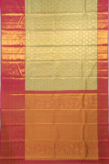 Taranga Kanchi Silk Tissue Brocade Green Saree