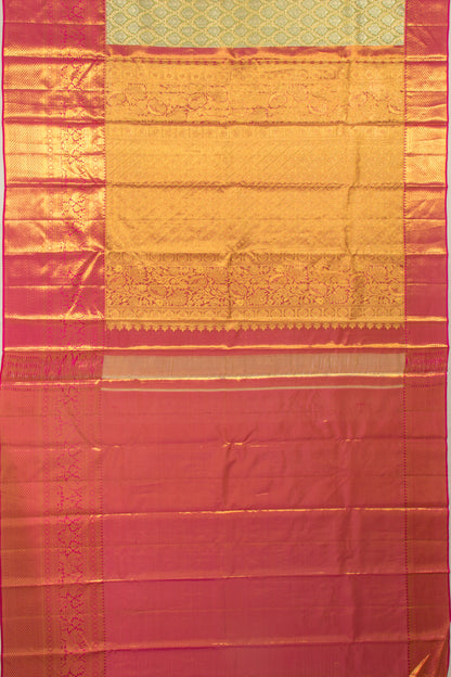 Taranga Kanchi Silk Tissue Brocade Green Saree