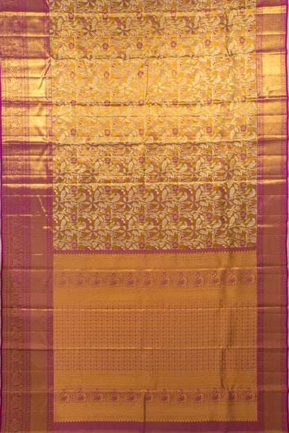 Taranga Kanchi Silk Tissue Jaal Gold Saree