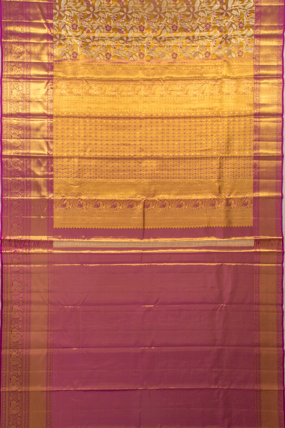 Taranga Kanchi Silk Tissue Jaal Gold Saree