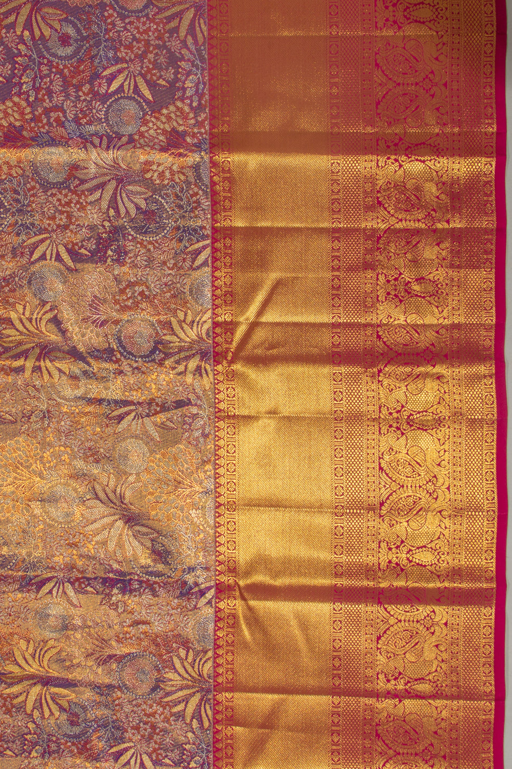 Taranga Kanchi Silk Tissue Brocade Dark Blue Saree