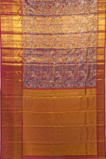 Taranga Kanchi Silk Tissue Brocade Dark Blue Saree