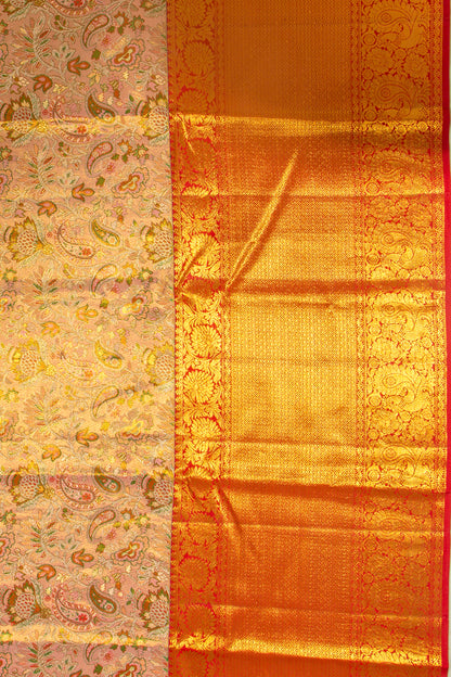 Taranga Kanchi Silk Tissue Brocade Baby Pink Saree