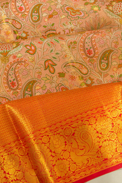 Taranga Kanchi Silk Tissue Brocade Baby Pink Saree