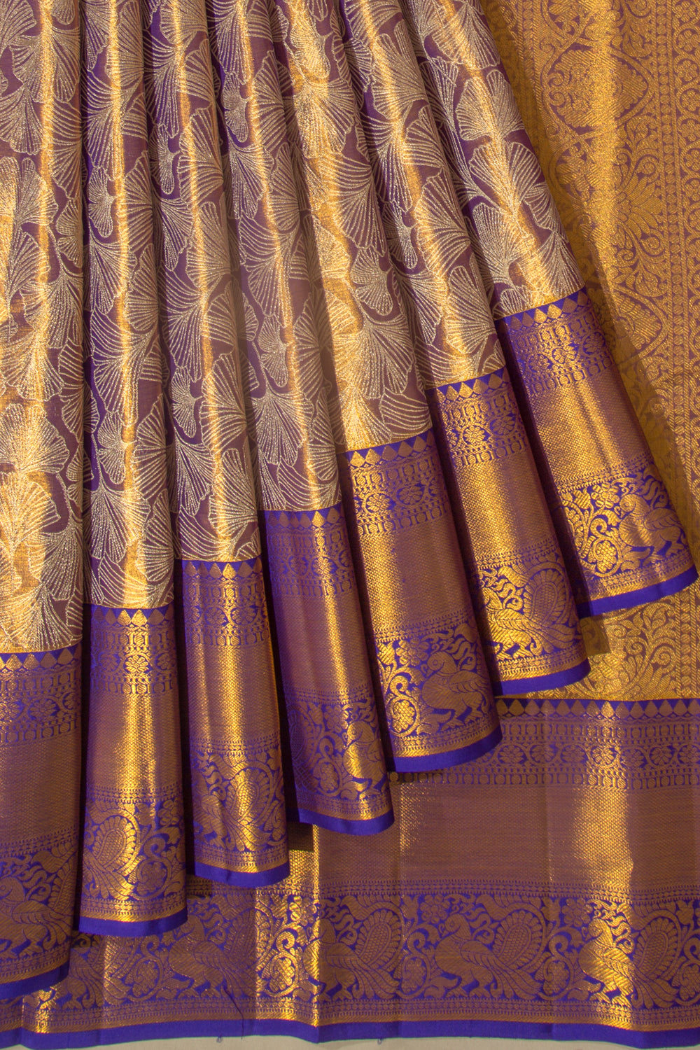 Taranga Kanchi Silk Tissue Brocade Dark Blue Saree