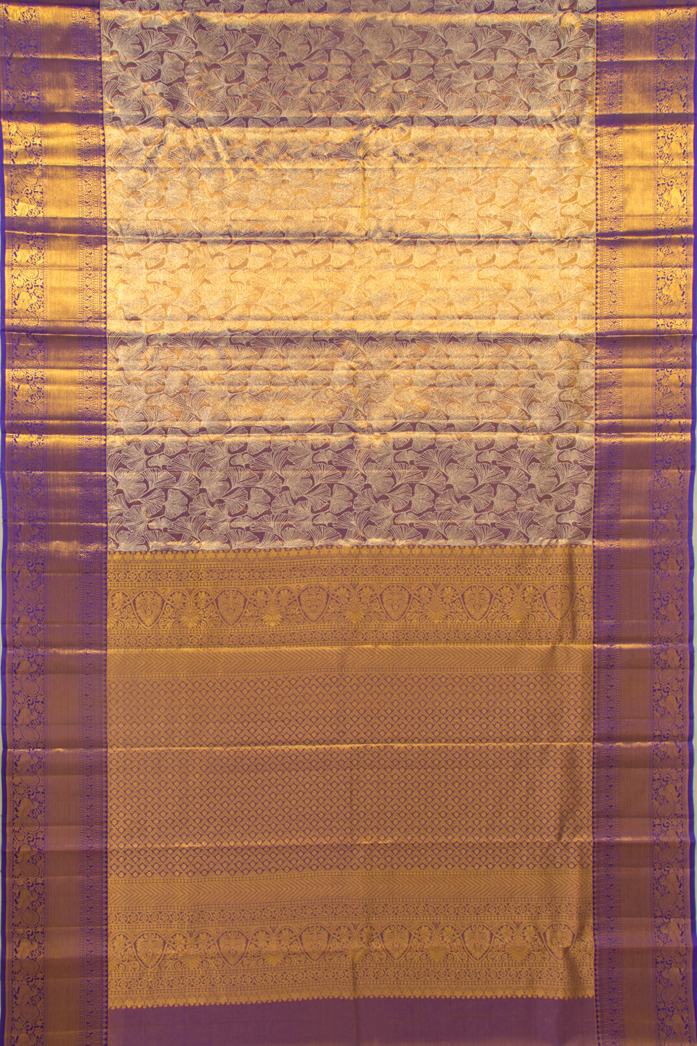Taranga Kanchi Silk Tissue Brocade Dark Blue Saree