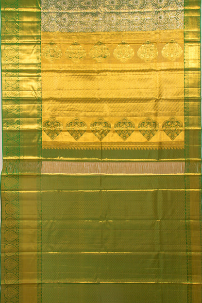 Taranga Kanchi Silk Tissue Brocade Green Saree
