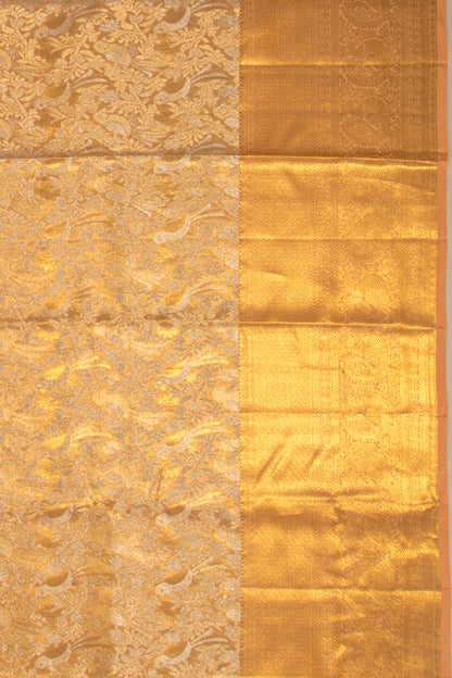 Taranga Kanchi Silk Tissue Brocade Pastel Orange Saree