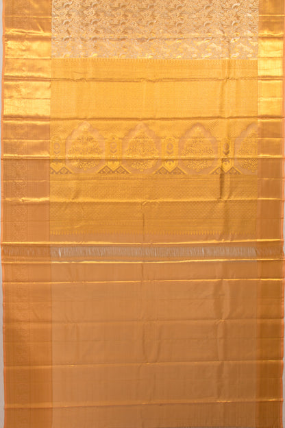 Taranga Kanchi Silk Tissue Brocade Pastel Orange Saree