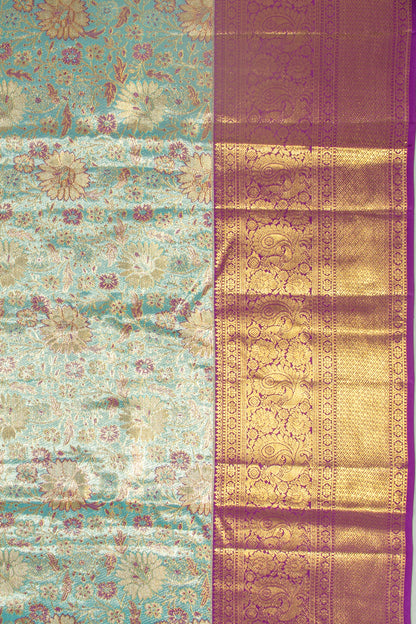 Taranga Kanchi Silk Tissue Brocade Sky Blue Saree