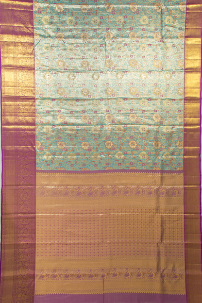 Taranga Kanchi Silk Tissue Brocade Sky Blue Saree