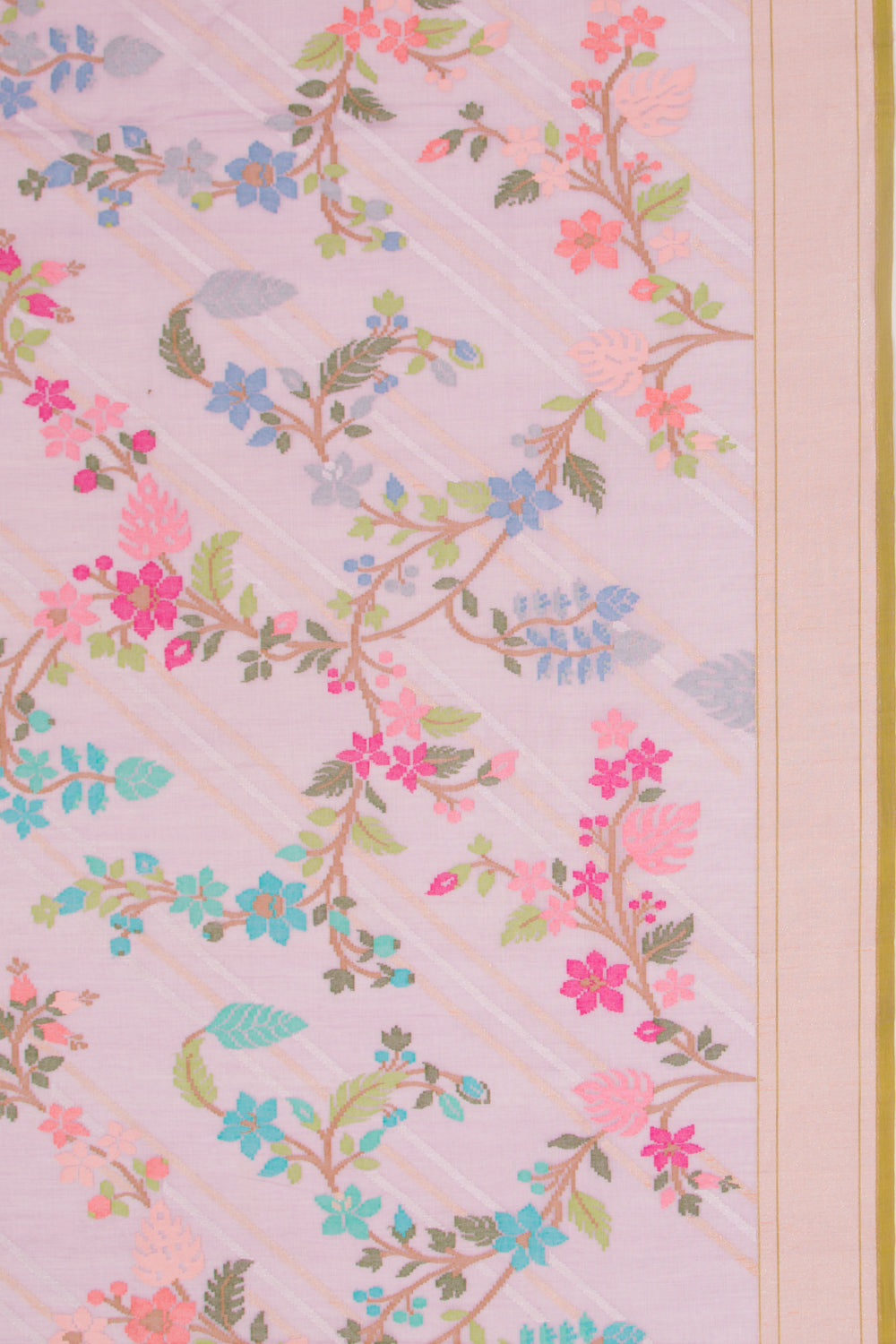 Banarasi Cotton Jamdani Jaal Pink Saree