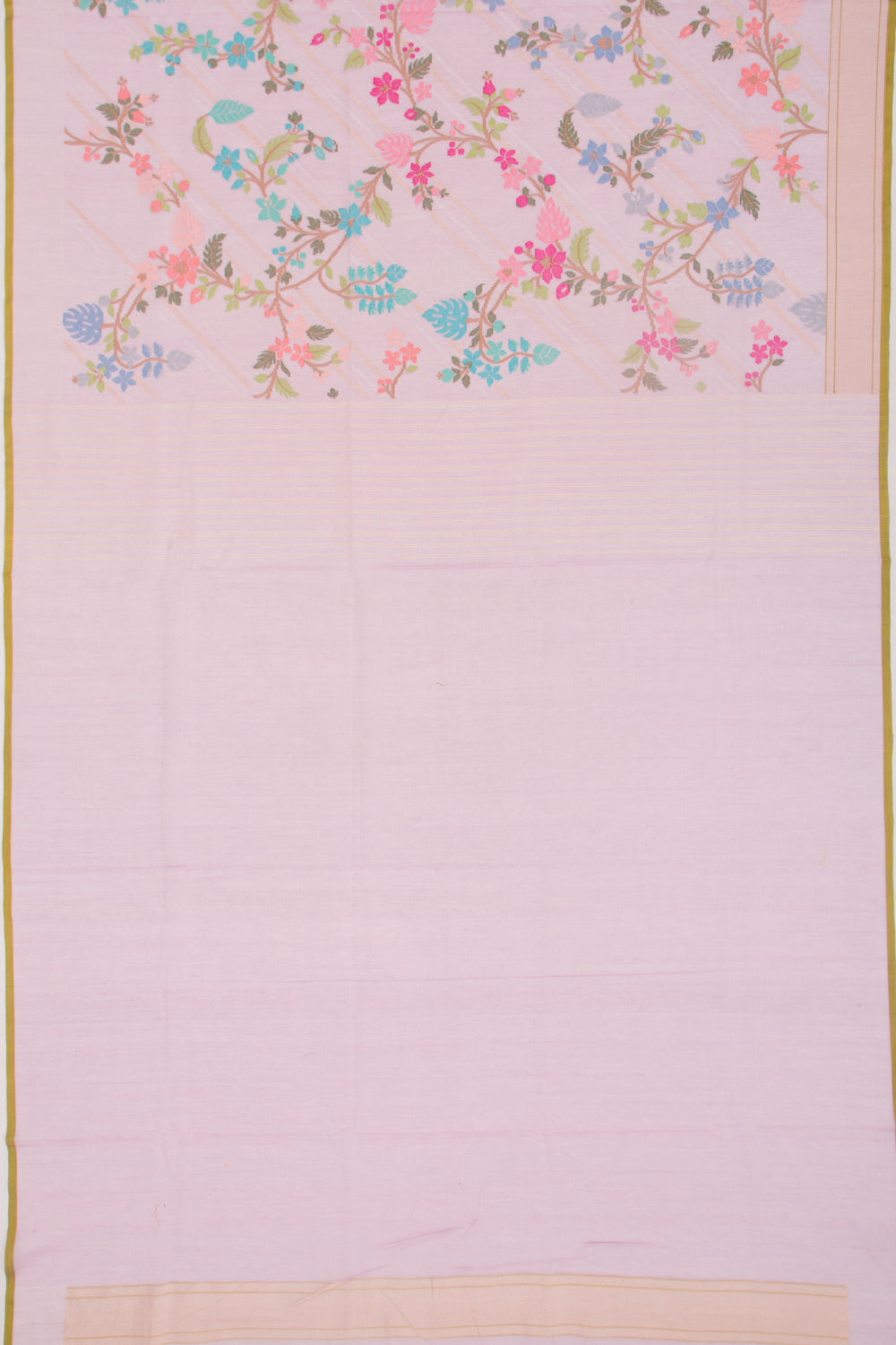 Banarasi Cotton Jamdani Jaal Pink Saree