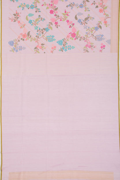 Banarasi Cotton Jamdani Jaal Pink Saree