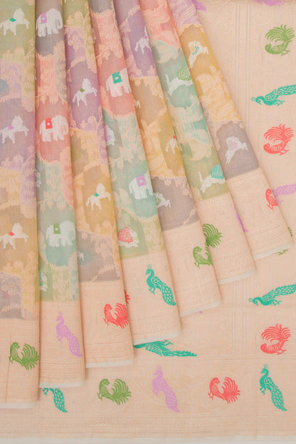 Banarasi Kora Organza Shikargah Rangkat Saree