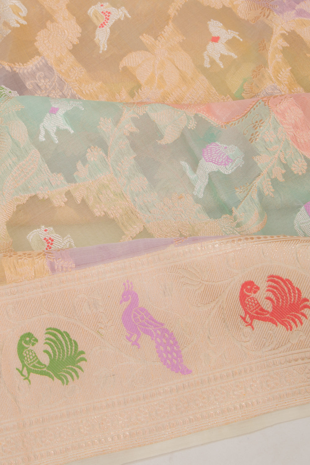 Banarasi Kora Organza Shikargah Rangkat Saree