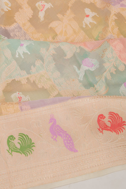 Banarasi Kora Organza Shikargah Rangkat Saree