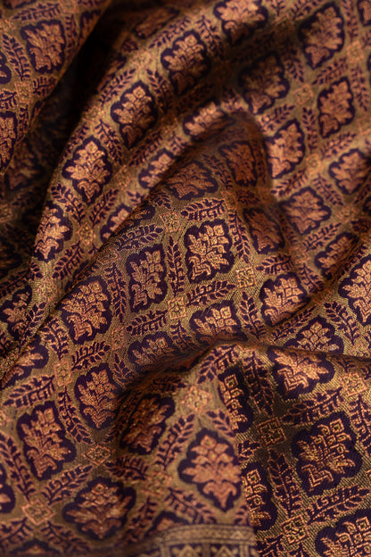 Kanchipuram Silk Brocade Purple Saree