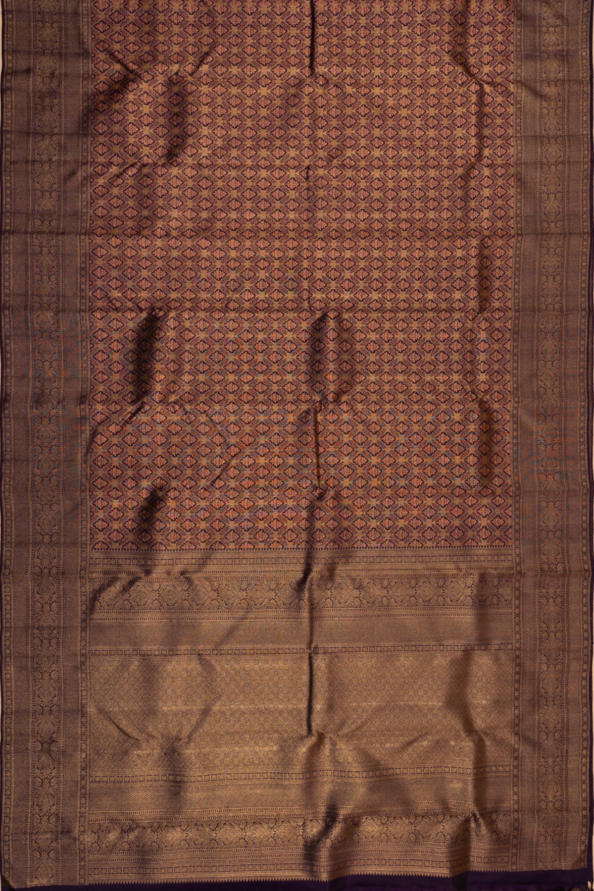 Kanchipuram Silk Brocade Purple Saree