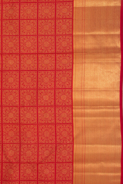 Kanchipuram Silk Brocade Red Saree