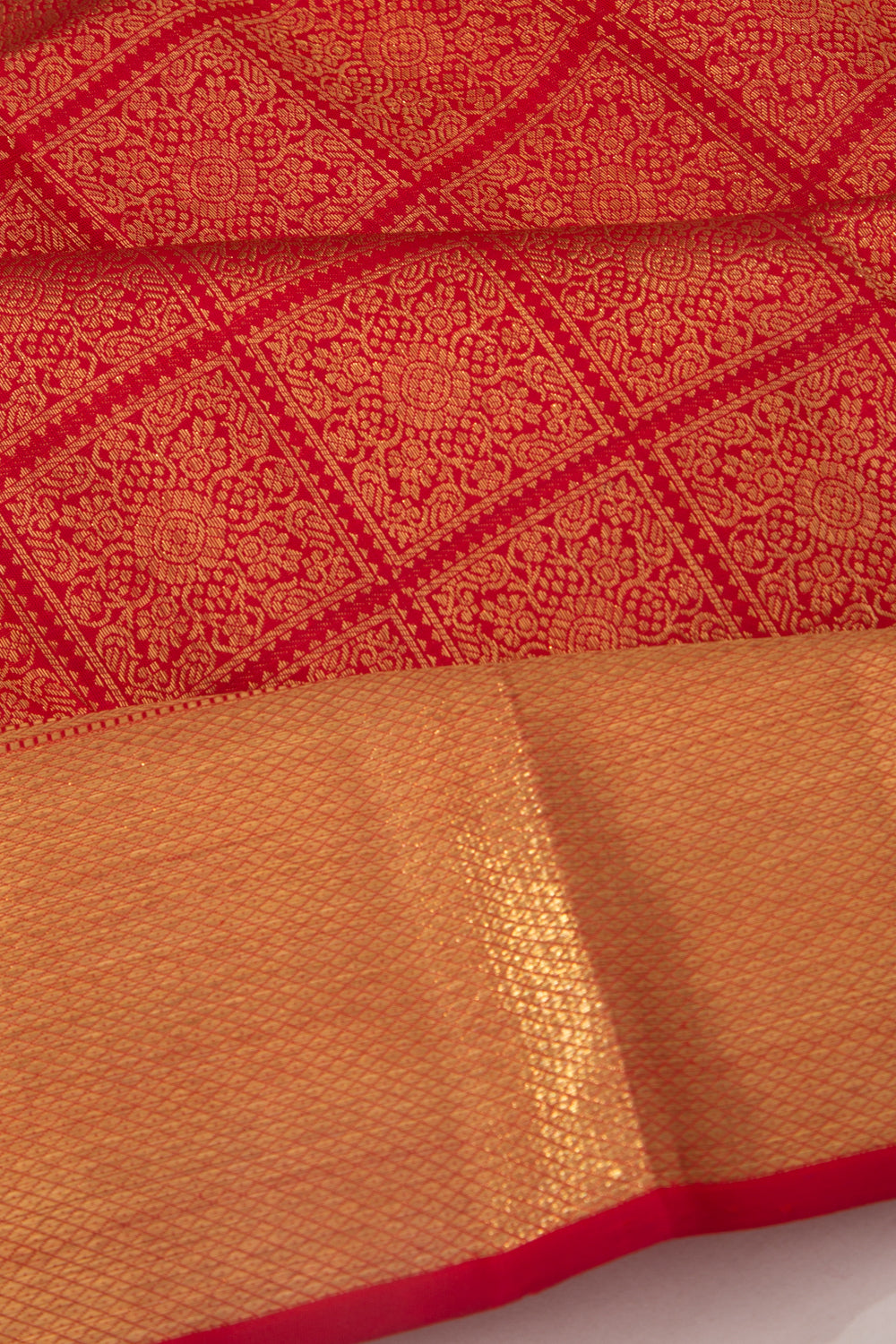 Kanchipuram Silk Brocade Red Saree