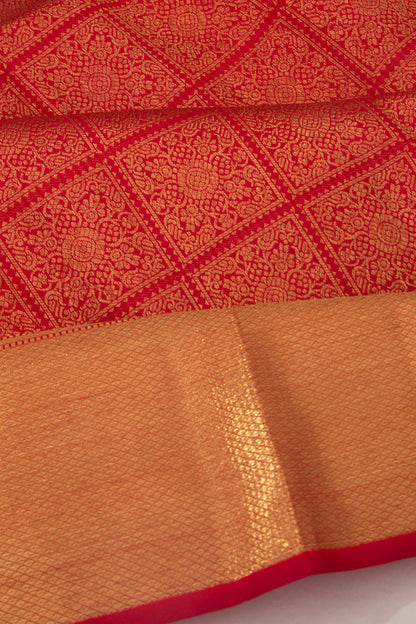 Kanchipuram Silk Brocade Red Saree