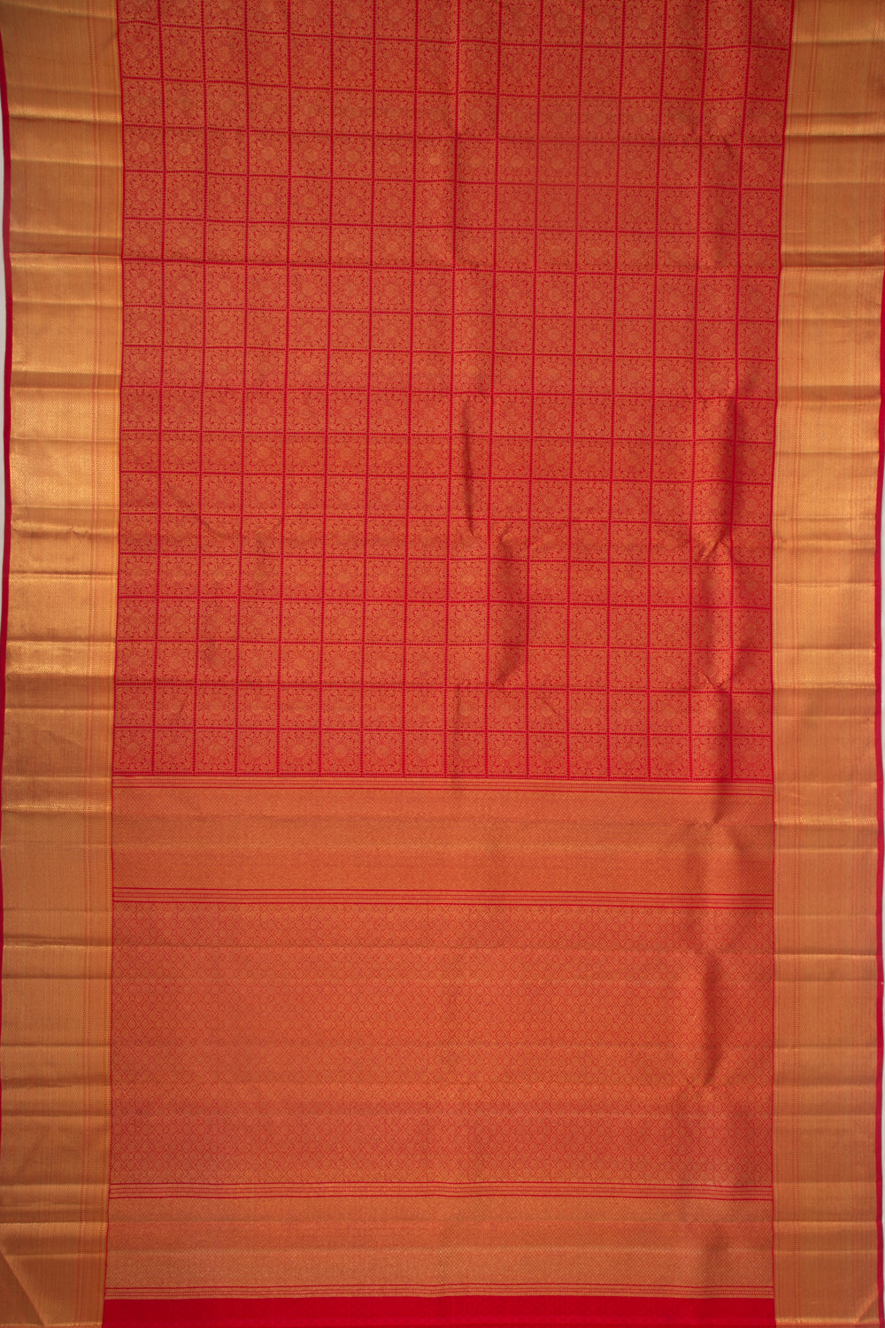 Kanchipuram Silk Brocade Red Saree