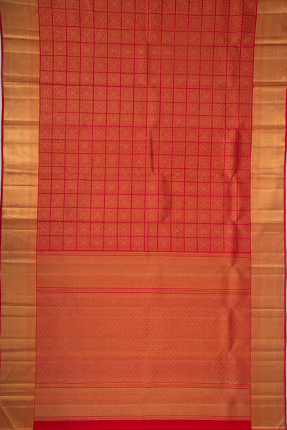 Kanchipuram Silk Brocade Red Saree